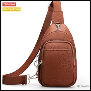 Genuine Leather Crossbody Sling Bag Anti-Theft RFID Multi-Pocket Travel
